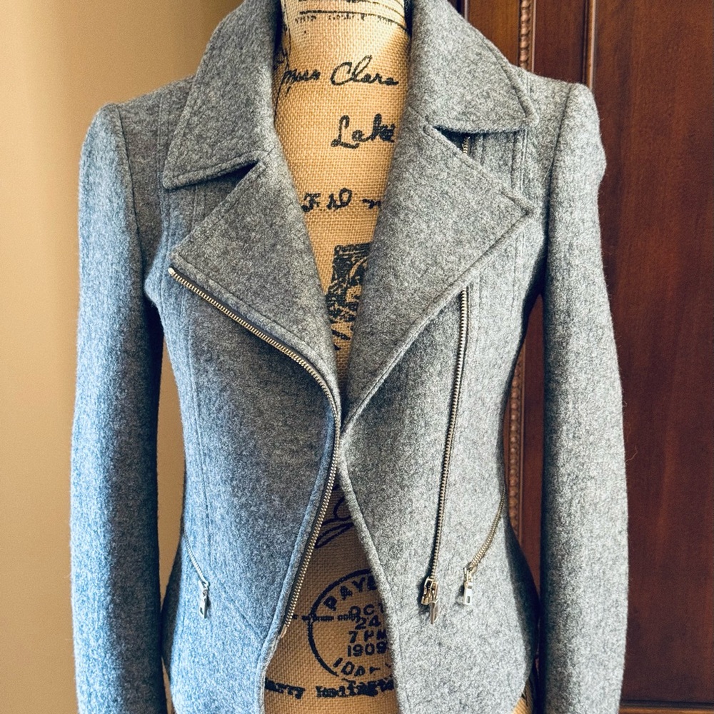 Ann Taylor wool moto jacket.